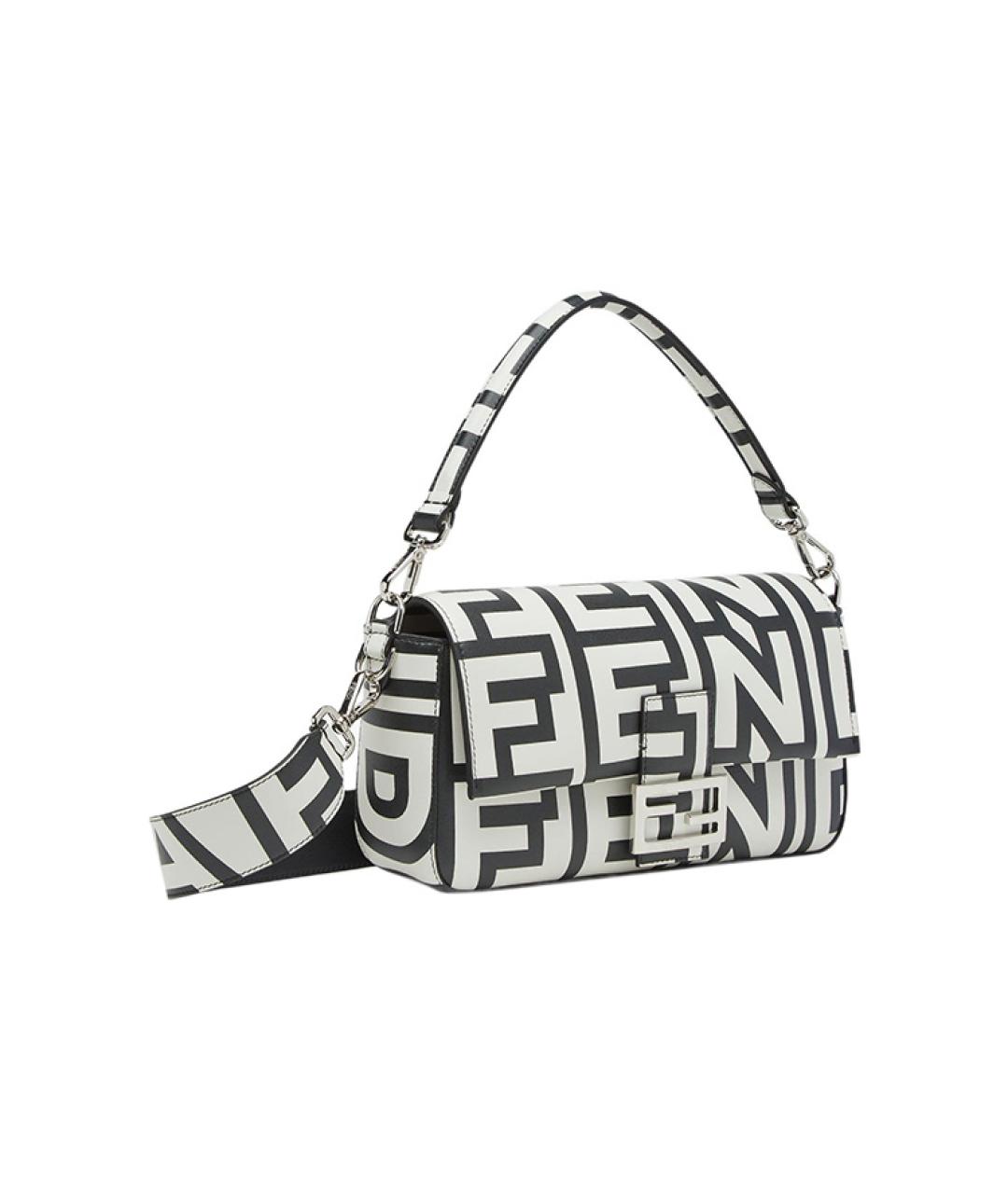 FENDI Белая кожаная сумка через плечо, фото 2