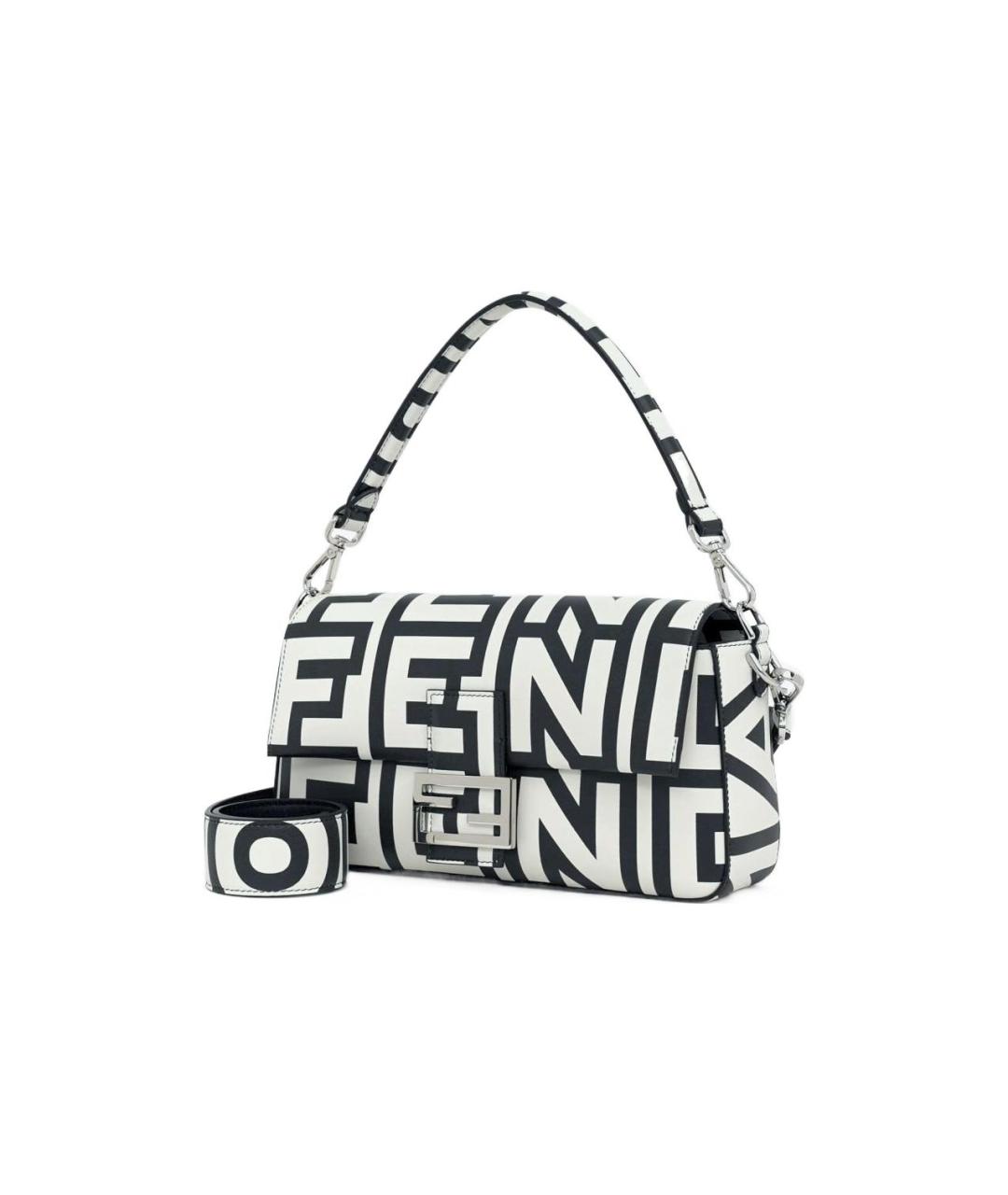 FENDI Белая кожаная сумка через плечо, фото 3