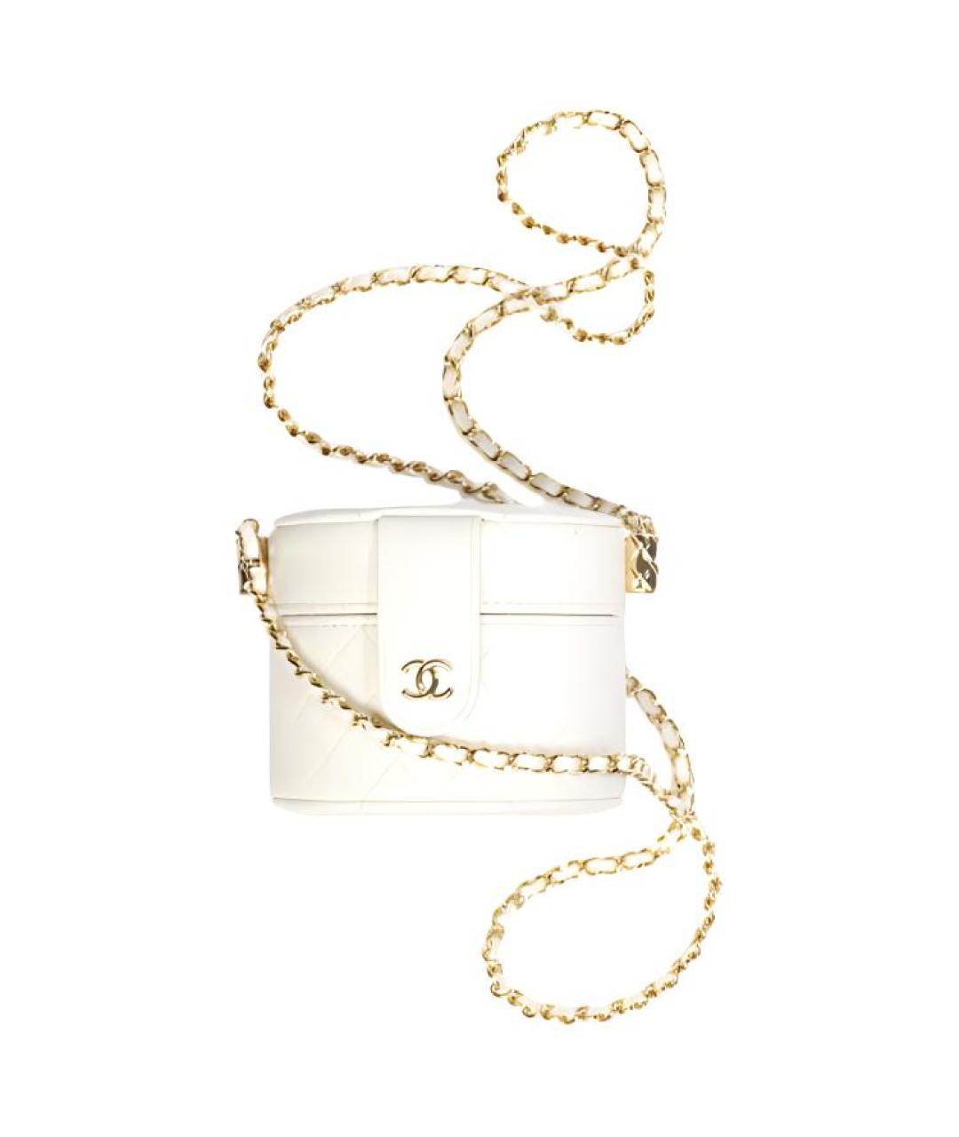 CHANEL Белая кожаная сумка через плечо, фото 1