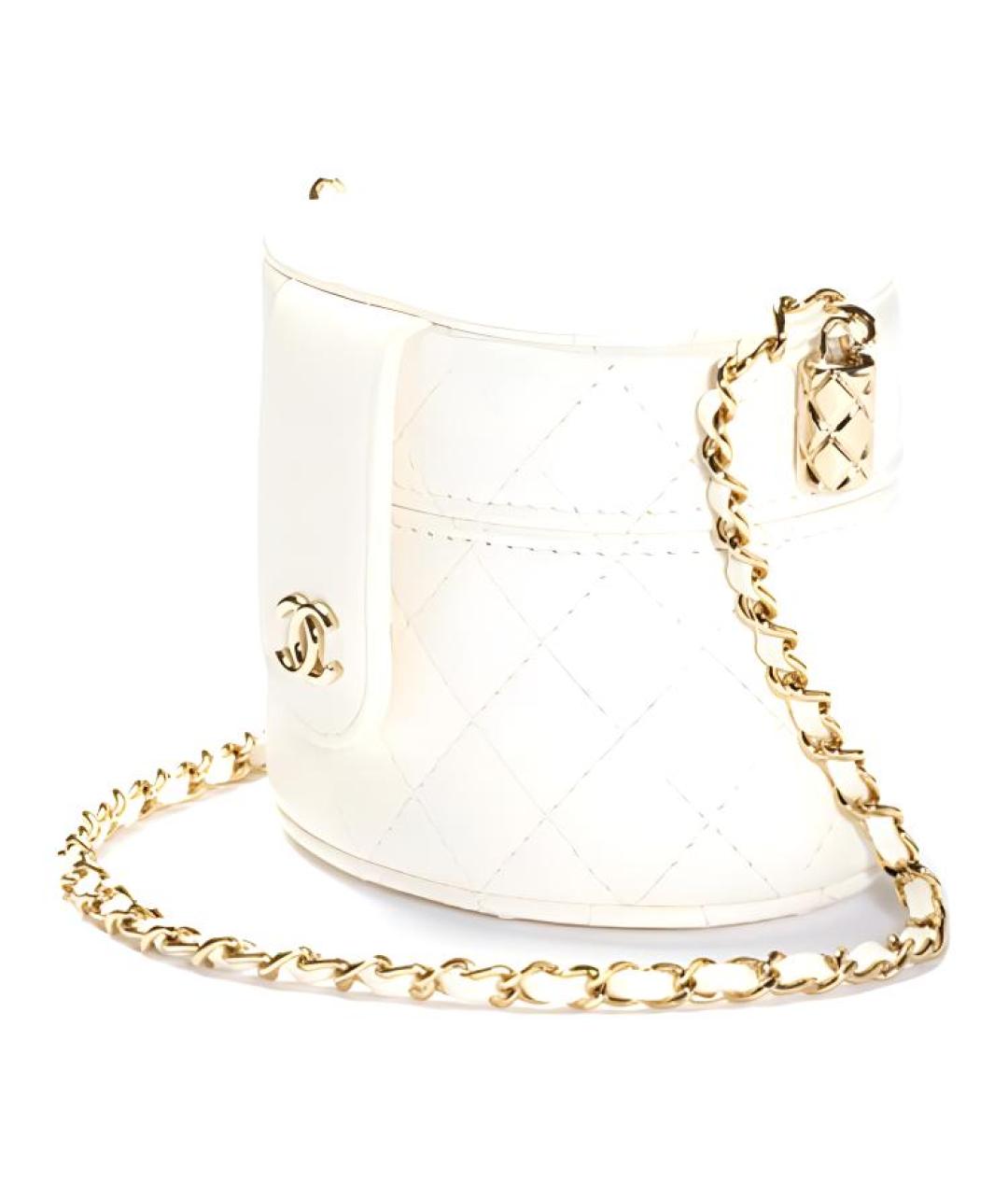 CHANEL Белая кожаная сумка через плечо, фото 2