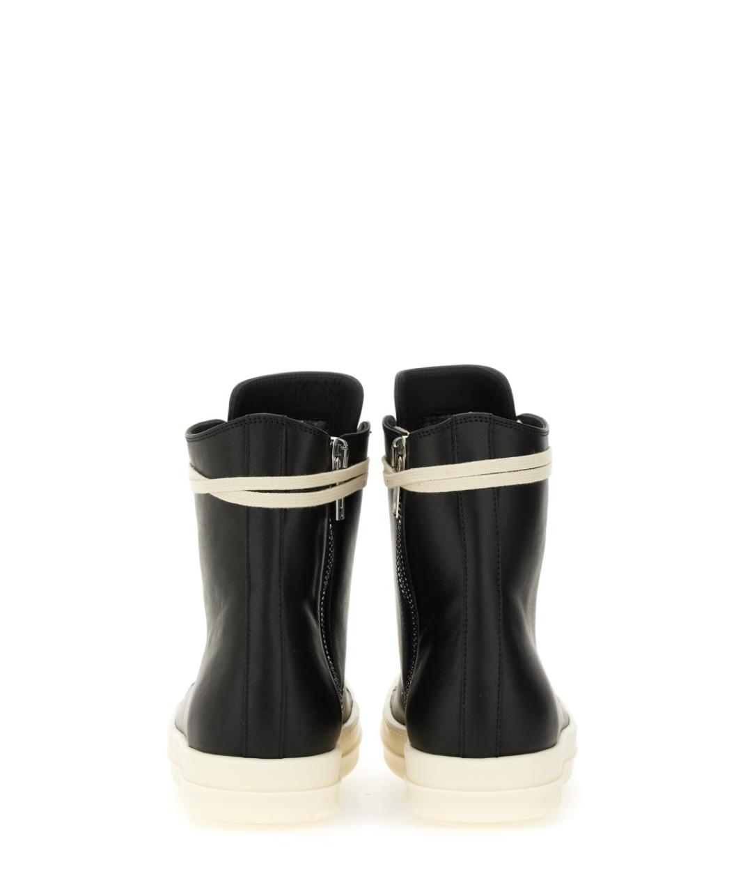 RICK OWENS Черные кожаные кроссовки, фото 3