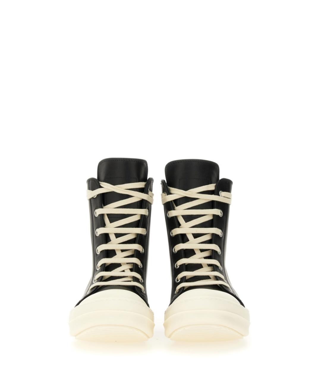 RICK OWENS Черные кожаные кроссовки, фото 4