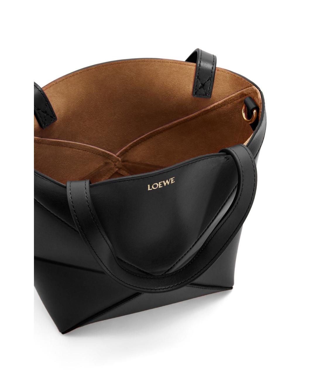 LOEWE Черная кожаная сумка тоут, фото 3