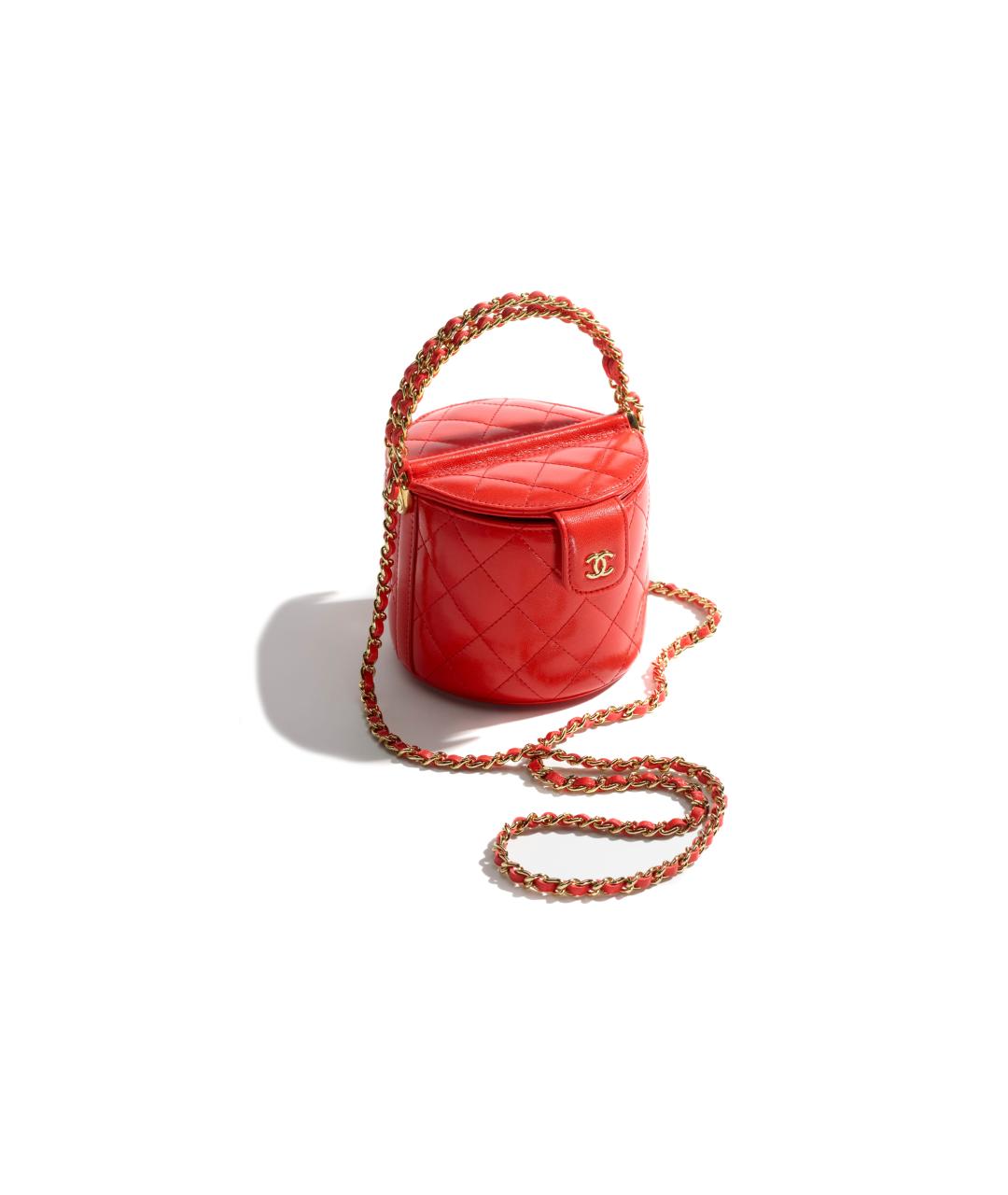 CHANEL Красная кожаная сумка через плечо, фото 2