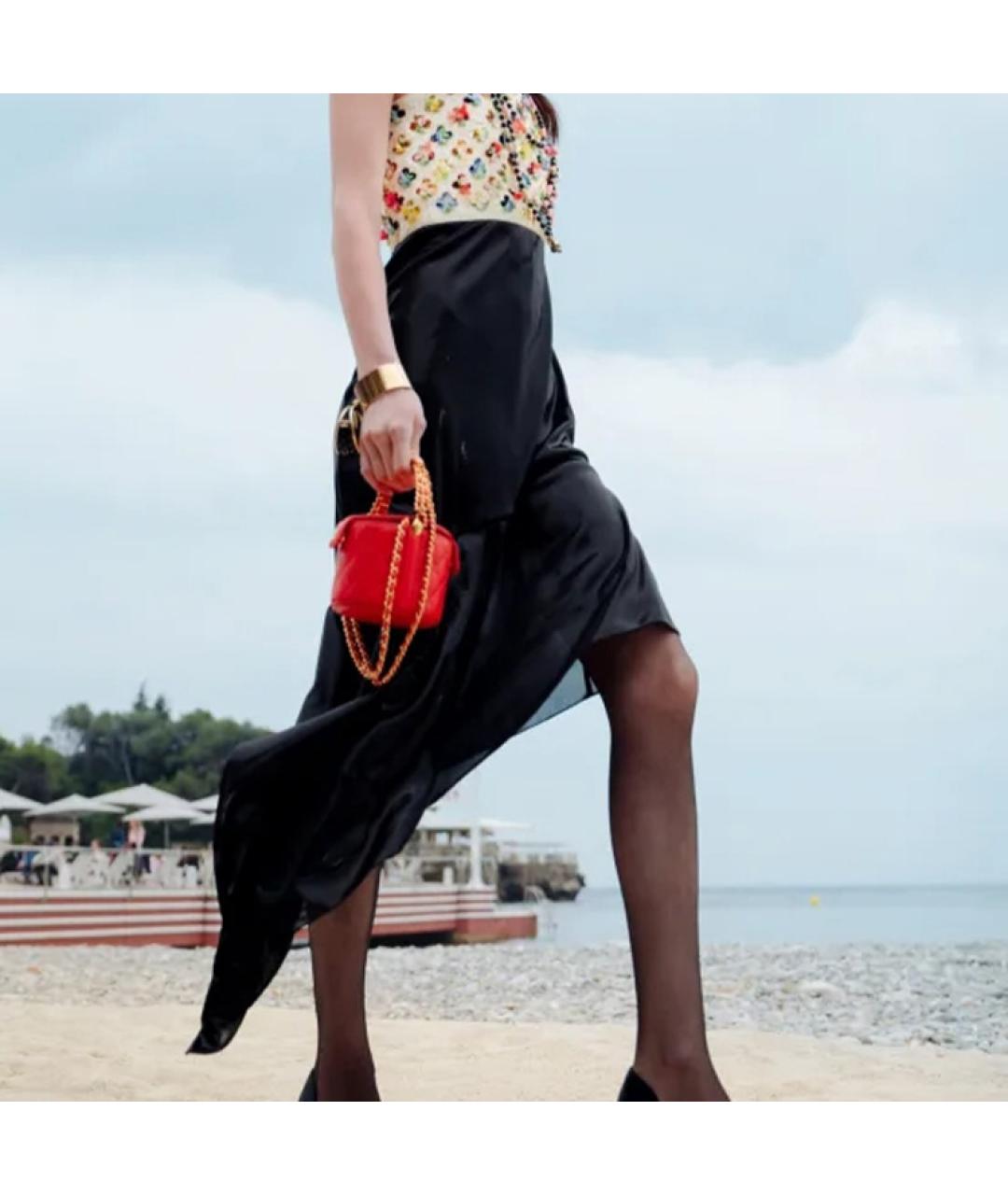 CHANEL Красная кожаная сумка через плечо, фото 5