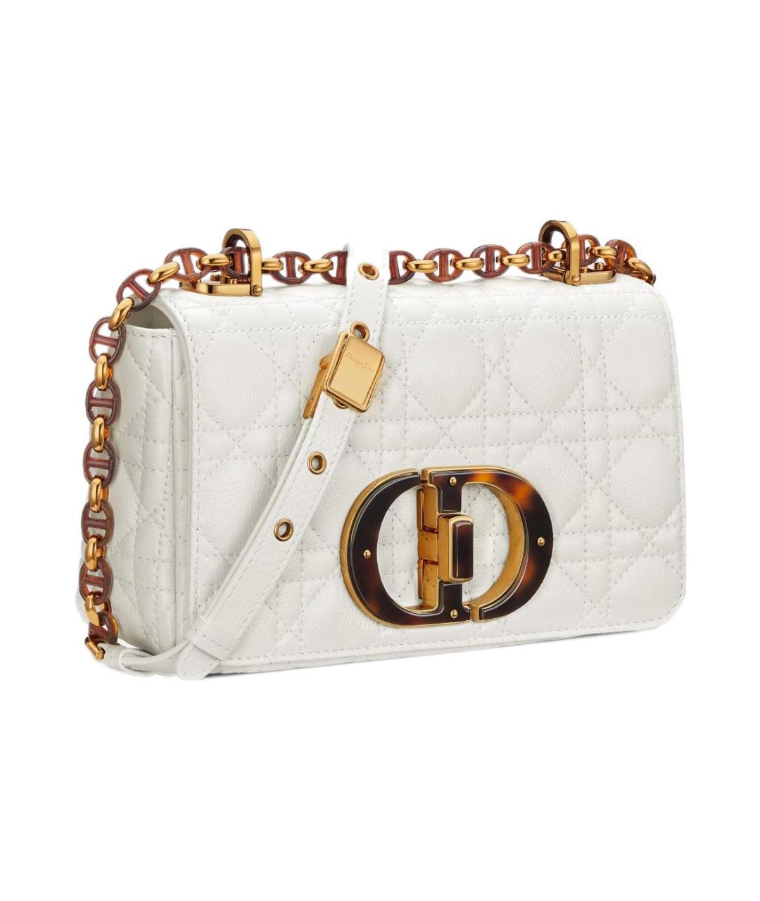 CHRISTIAN DIOR Белая кожаная сумка через плечо, фото 2