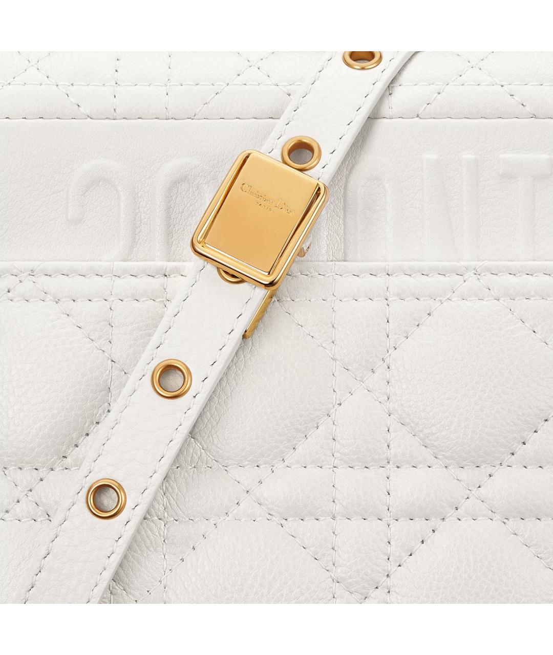 CHRISTIAN DIOR Белая кожаная сумка через плечо, фото 6