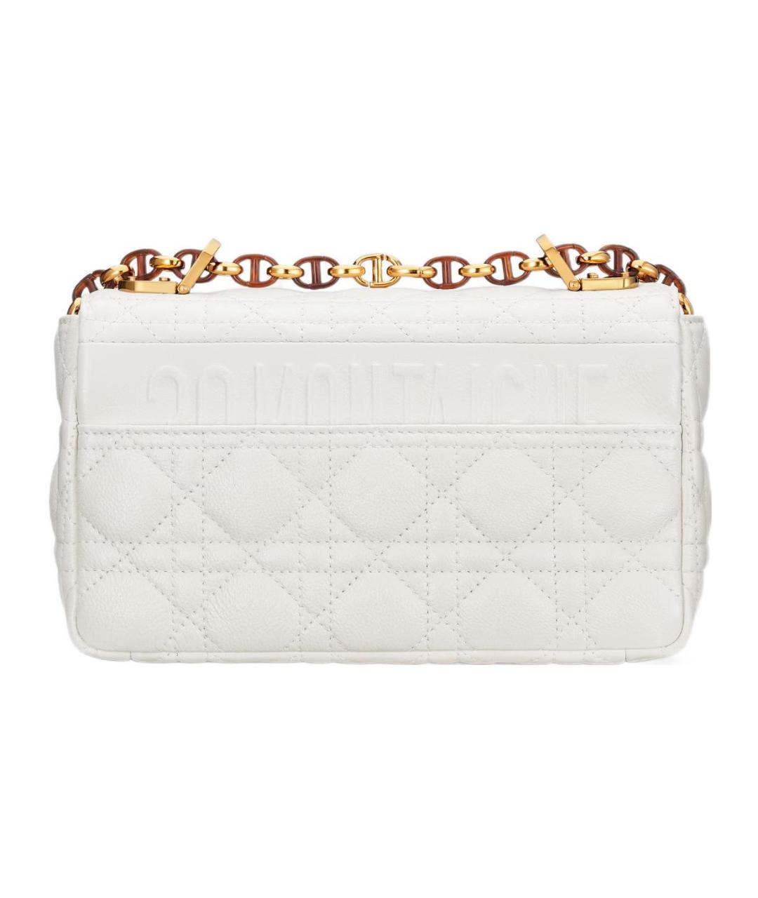 CHRISTIAN DIOR Белая кожаная сумка через плечо, фото 5
