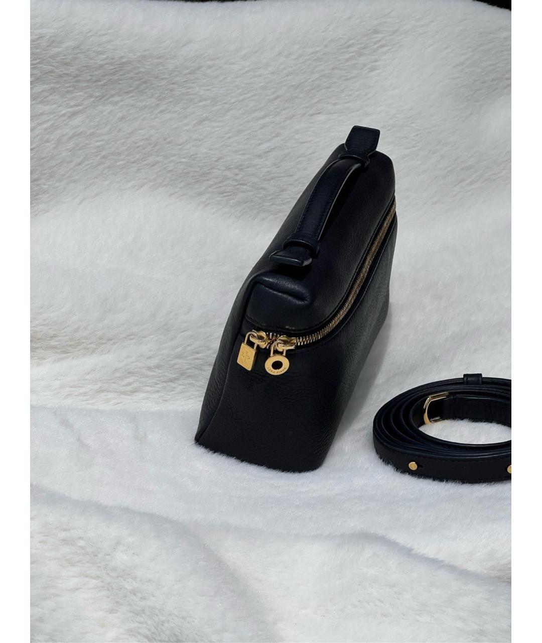LORO PIANA Черная кожаная сумка через плечо, фото 4