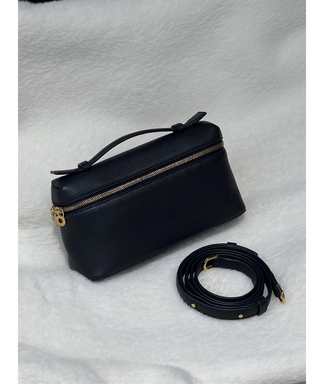 LORO PIANA Черная кожаная сумка через плечо, фото 8
