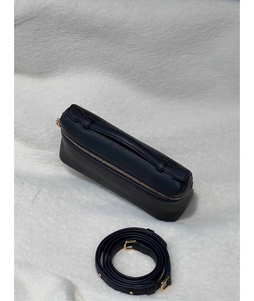 LORO PIANA Черная кожаная сумка через плечо, фото 6