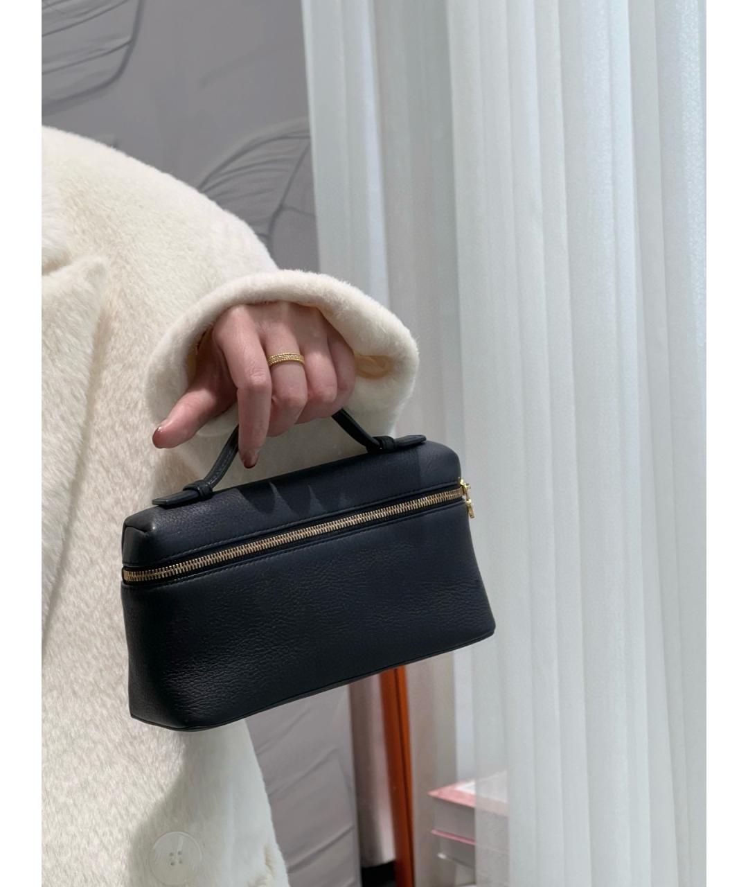 LORO PIANA Черная кожаная сумка через плечо, фото 7