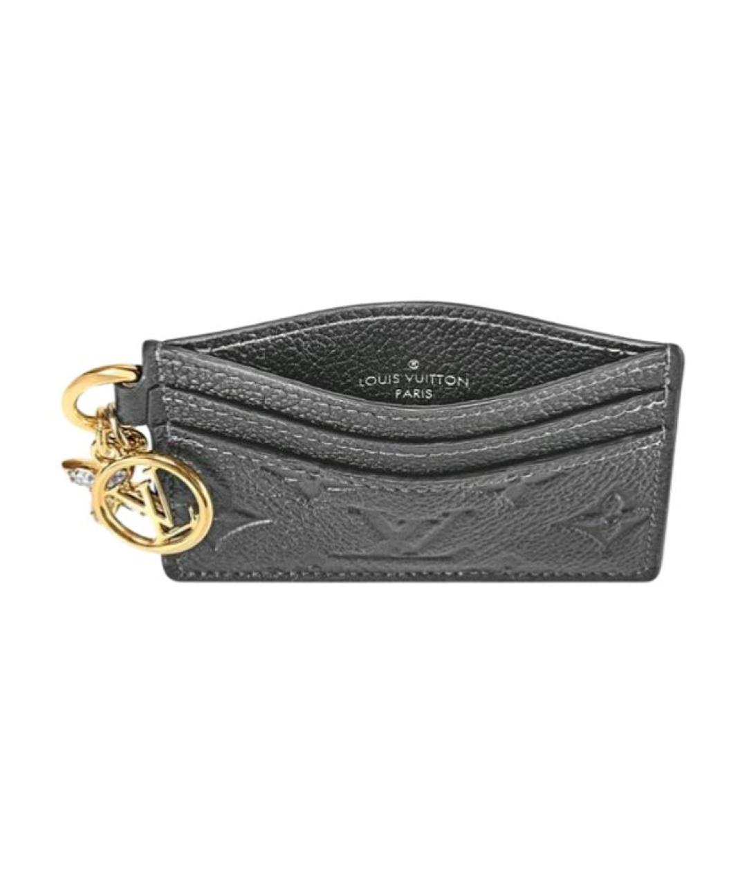 LOUIS VUITTON Серый кожаный кардхолдер, фото 3