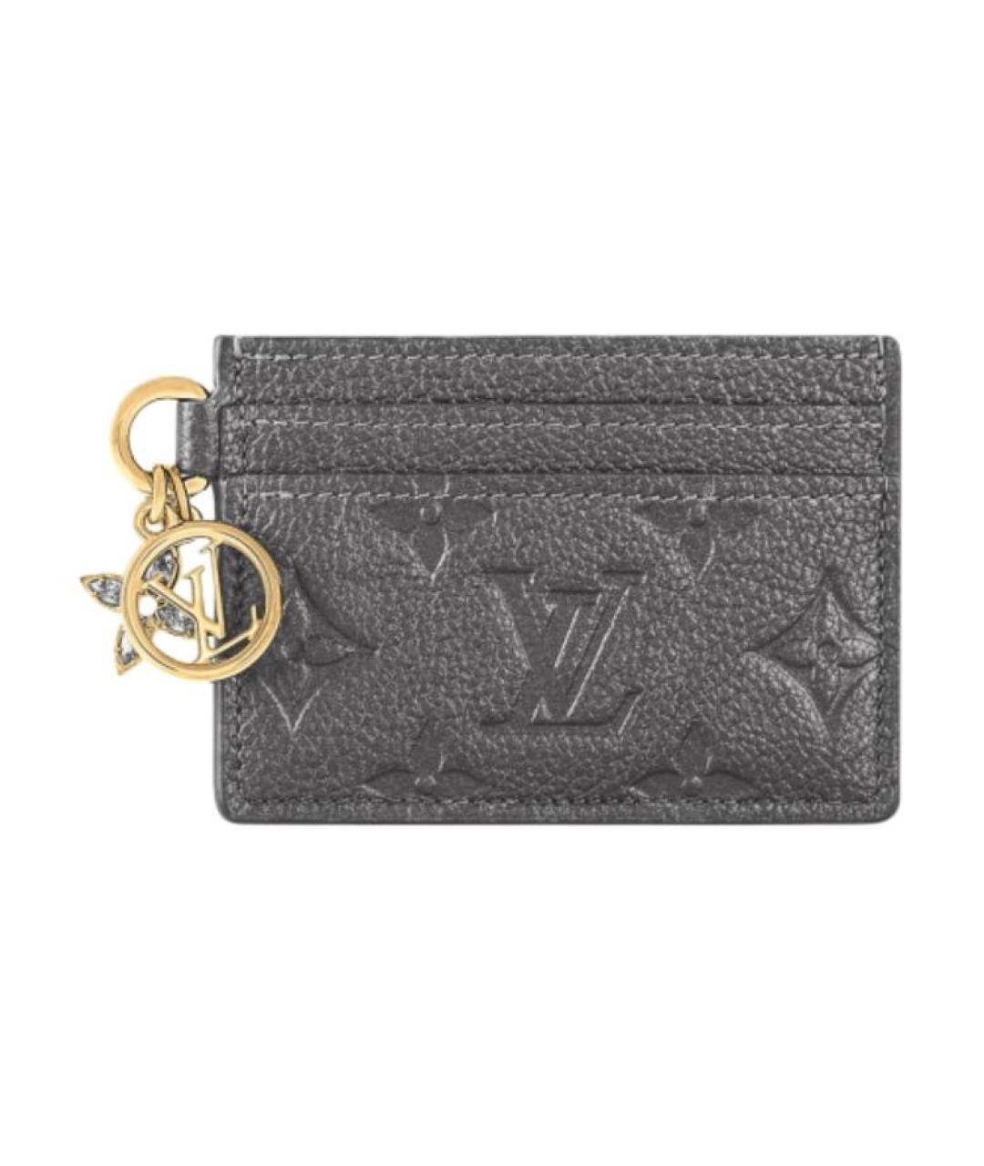 LOUIS VUITTON Серый кожаный кардхолдер, фото 1