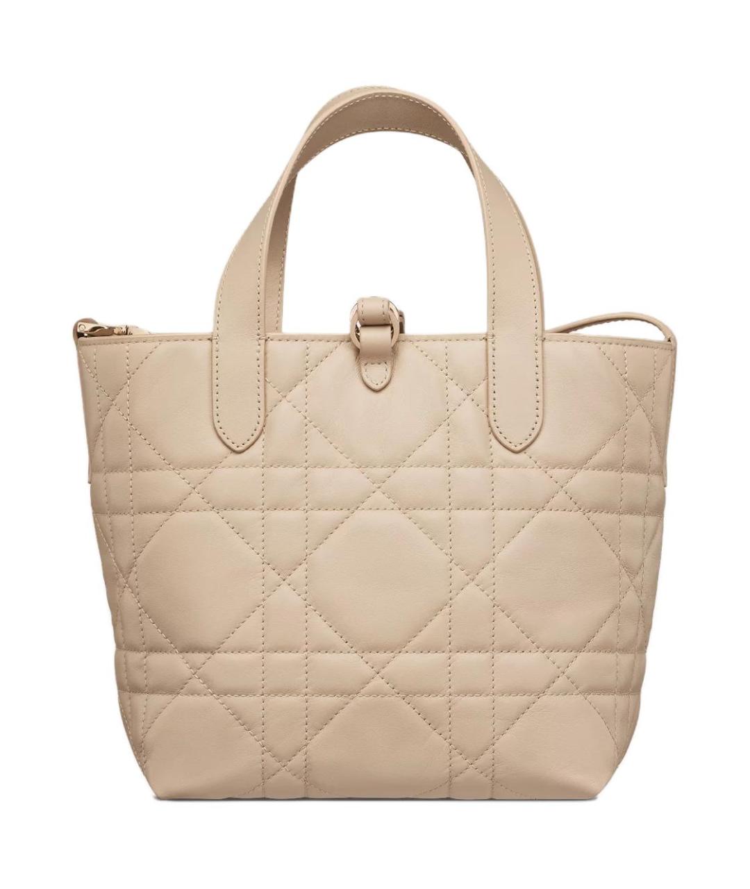 CHRISTIAN DIOR Бежевая кожаная сумка через плечо, фото 2