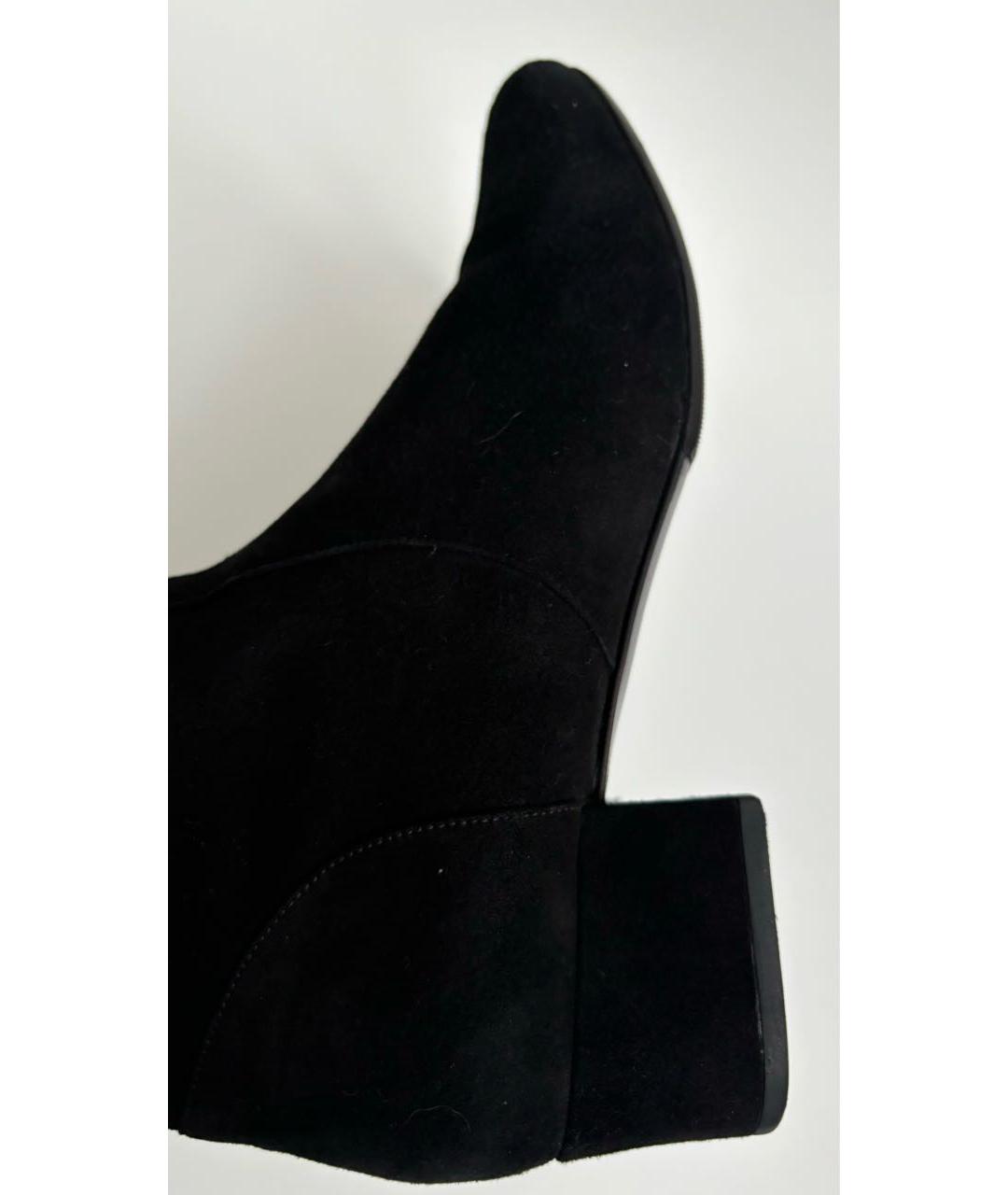SAINT LAURENT Черные замшевые сапоги, фото 7