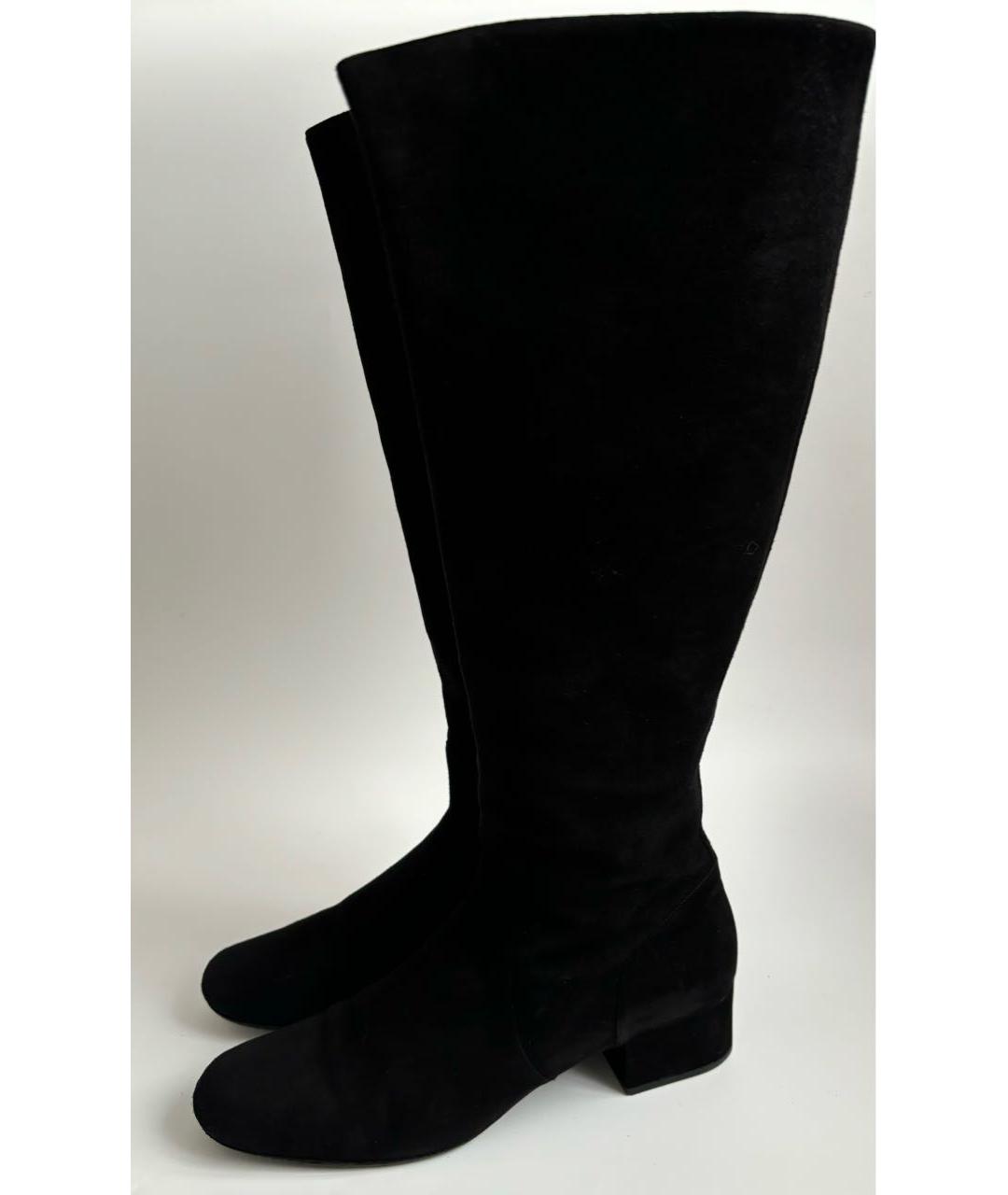 SAINT LAURENT Черные замшевые сапоги, фото 2