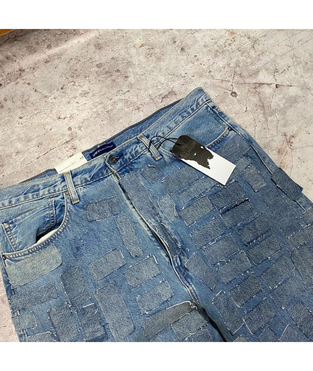 LEVI'S Голубые хлопковые прямые джинсы, фото 3