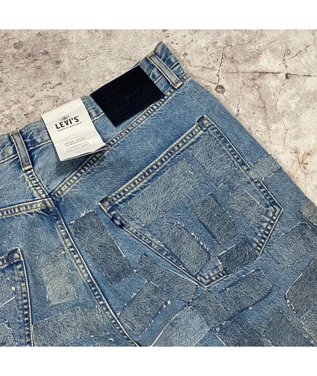 LEVI'S Голубые хлопковые прямые джинсы, фото 4