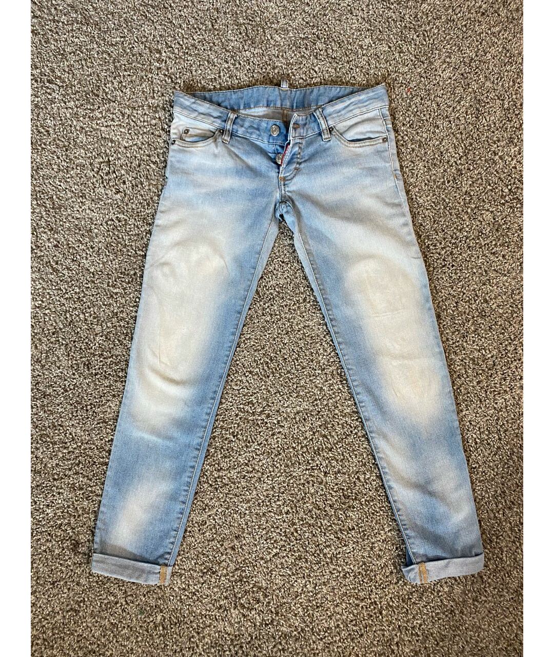 DSQUARED2 Голубые хлопковые джинсы слим, фото 4