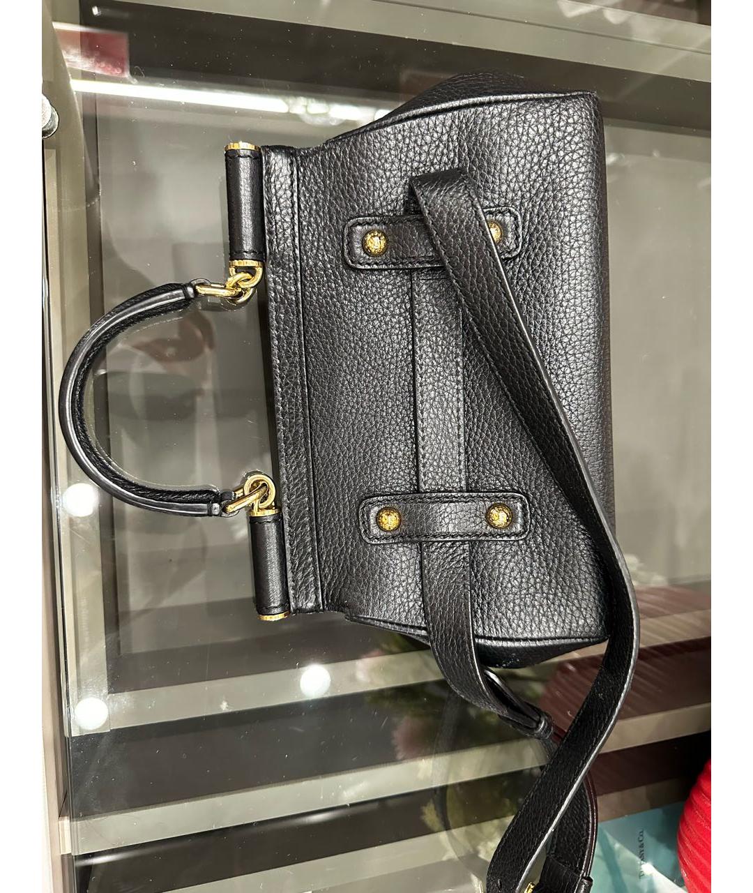 DOLCE&GABBANA Черная кожаная сумка с короткими ручками, фото 5