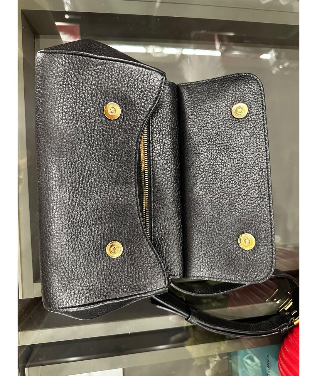 DOLCE&GABBANA Черная кожаная сумка с короткими ручками, фото 6