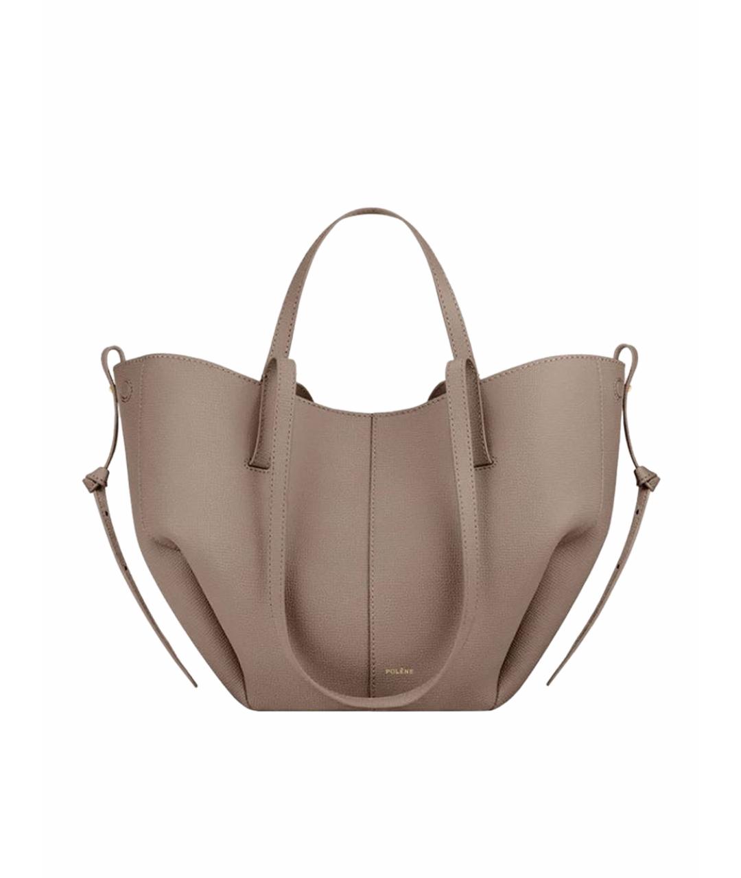 POLENE Бежевая кожаная сумка тоут, фото 1