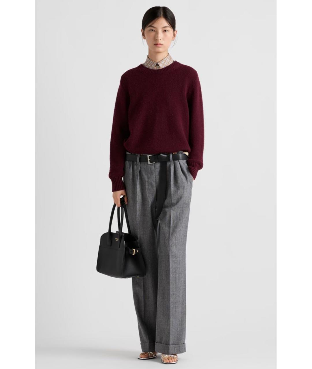 PRADA Бордовый кашемировый джемпер / свитер, фото 6