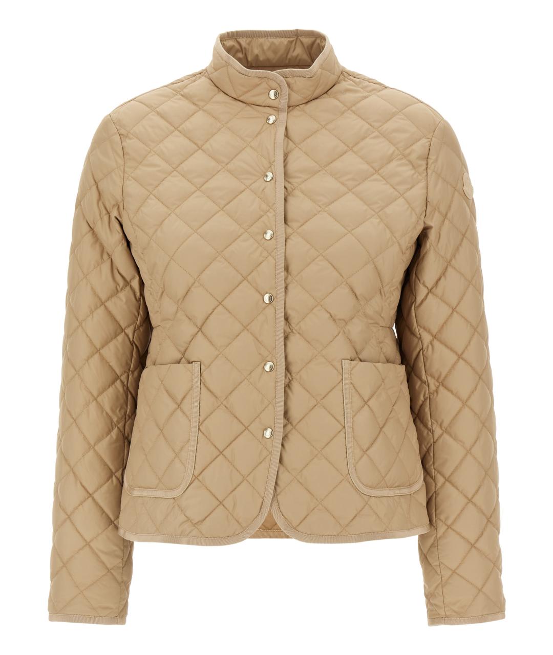 MONCLER Бежевая полиэстеровая куртка, фото 1