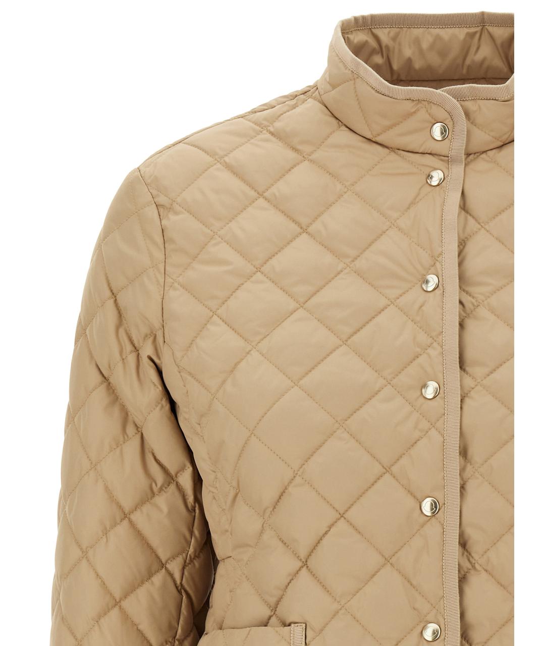 MONCLER Бежевая полиэстеровая куртка, фото 3