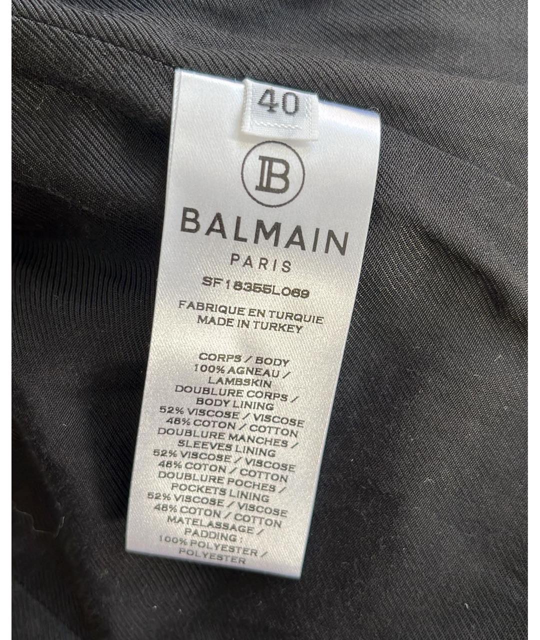 BALMAIN Черная кожаная куртка, фото 4