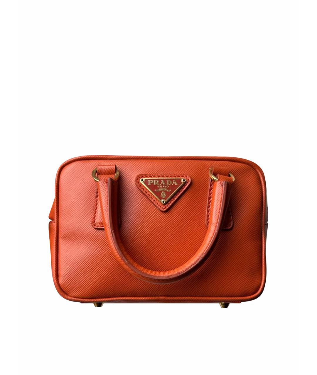 PRADA Оранжевая кожаная сумка через плечо, фото 1