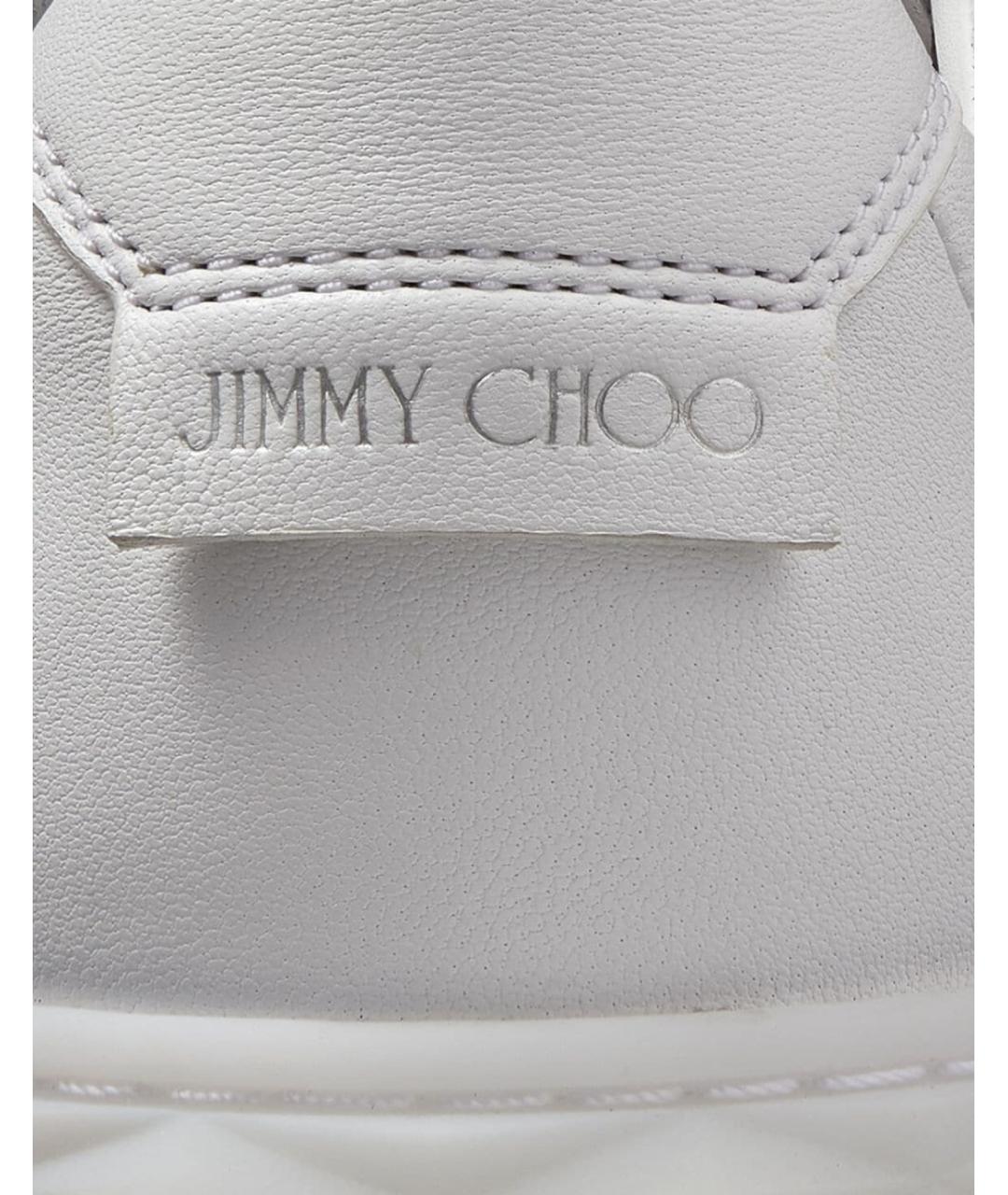 JIMMY CHOO Белые кожаные кеды, фото 4