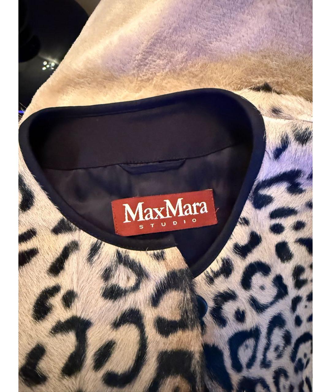 MAX MARA STUDIO Бежевое меховое пальто, фото 3