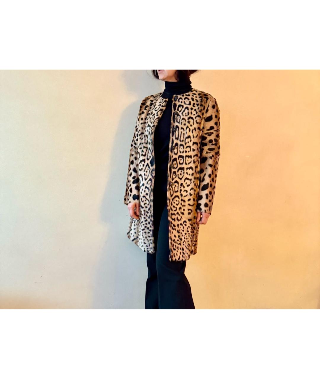 MAX MARA STUDIO Бежевое меховое пальто, фото 4