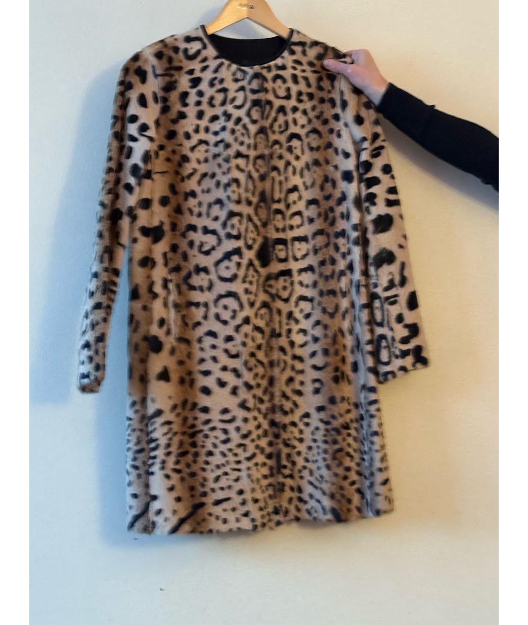 MAX MARA STUDIO Бежевое меховое пальто, фото 7