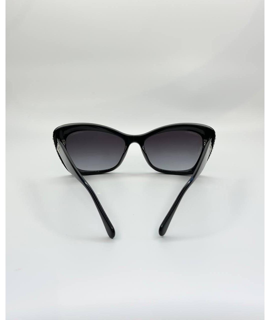 CHANEL Черные пластиковые солнцезащитные очки, фото 3