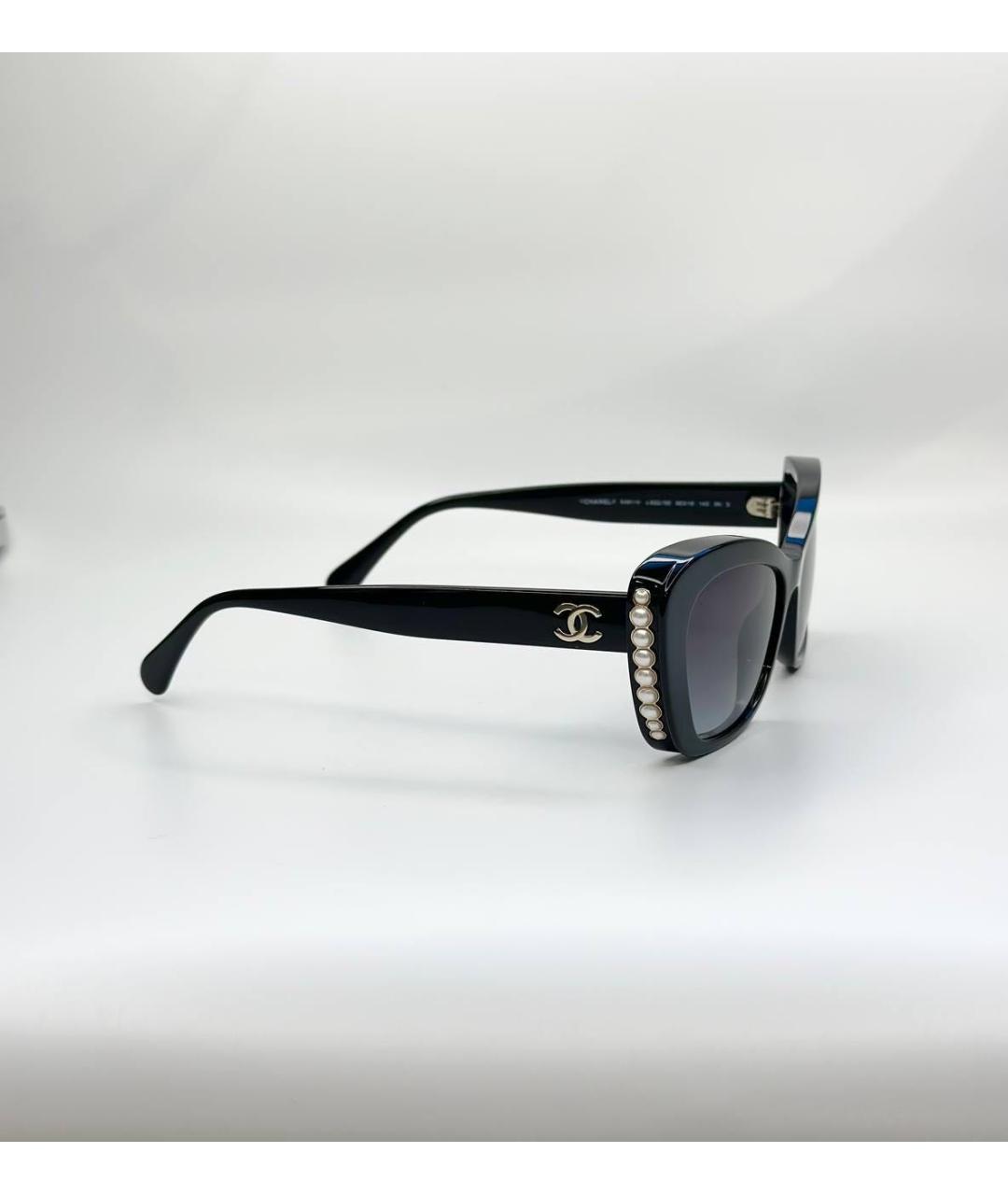 CHANEL Черные пластиковые солнцезащитные очки, фото 2