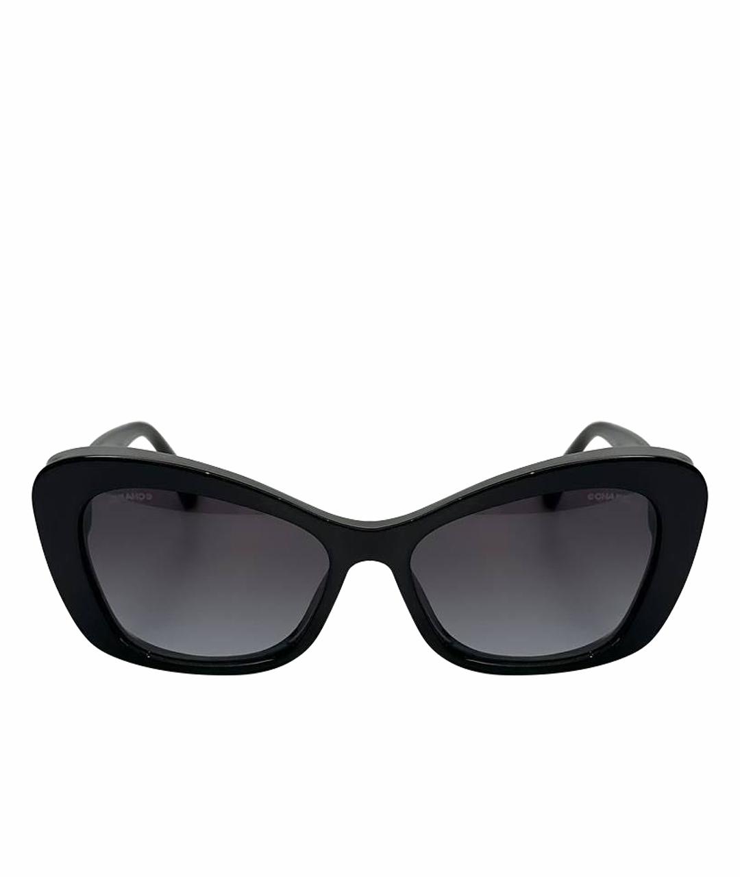 CHANEL Черные пластиковые солнцезащитные очки, фото 1
