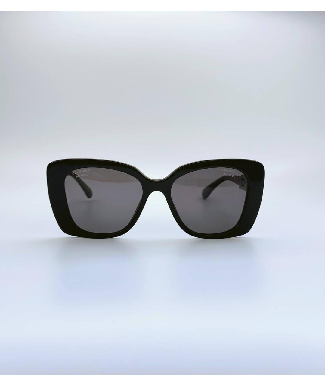 CHANEL Черные пластиковые солнцезащитные очки, фото 4