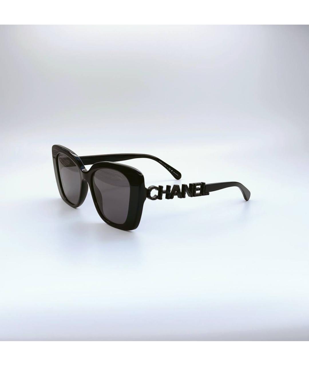 CHANEL Черные пластиковые солнцезащитные очки, фото 2
