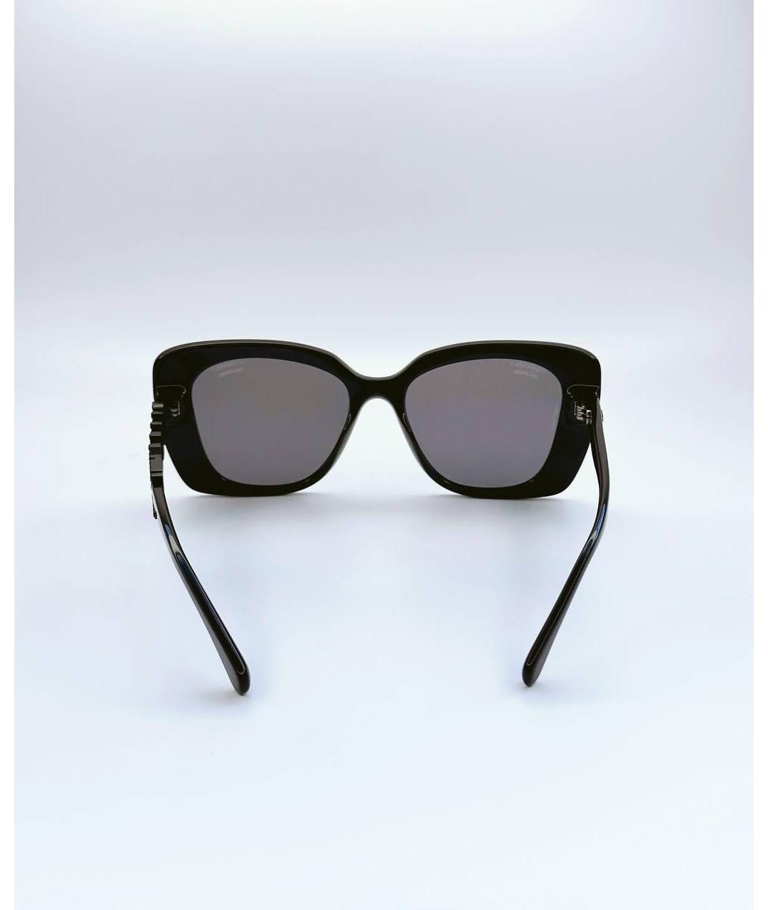 CHANEL Черные пластиковые солнцезащитные очки, фото 3