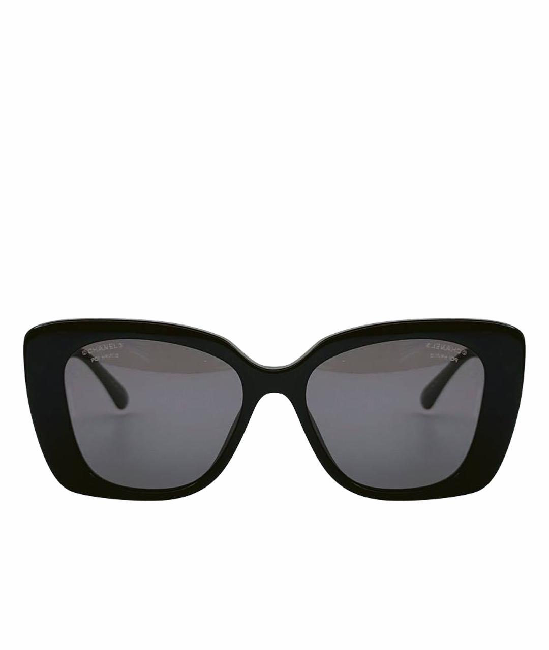 CHANEL Черные пластиковые солнцезащитные очки, фото 1