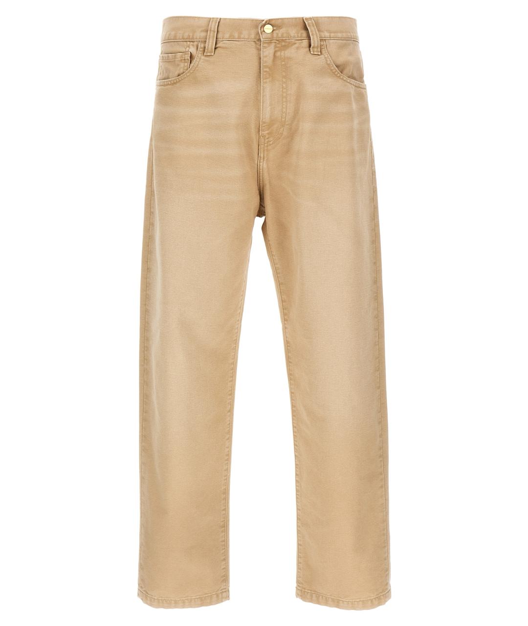 CARHARTT WIP Бежевые хлопковые прямые джинсы, фото 1