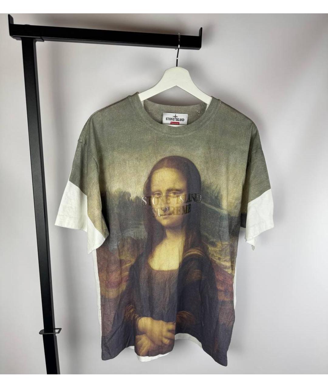 STONE ISLAND Белая хлопковая футболка, фото 2