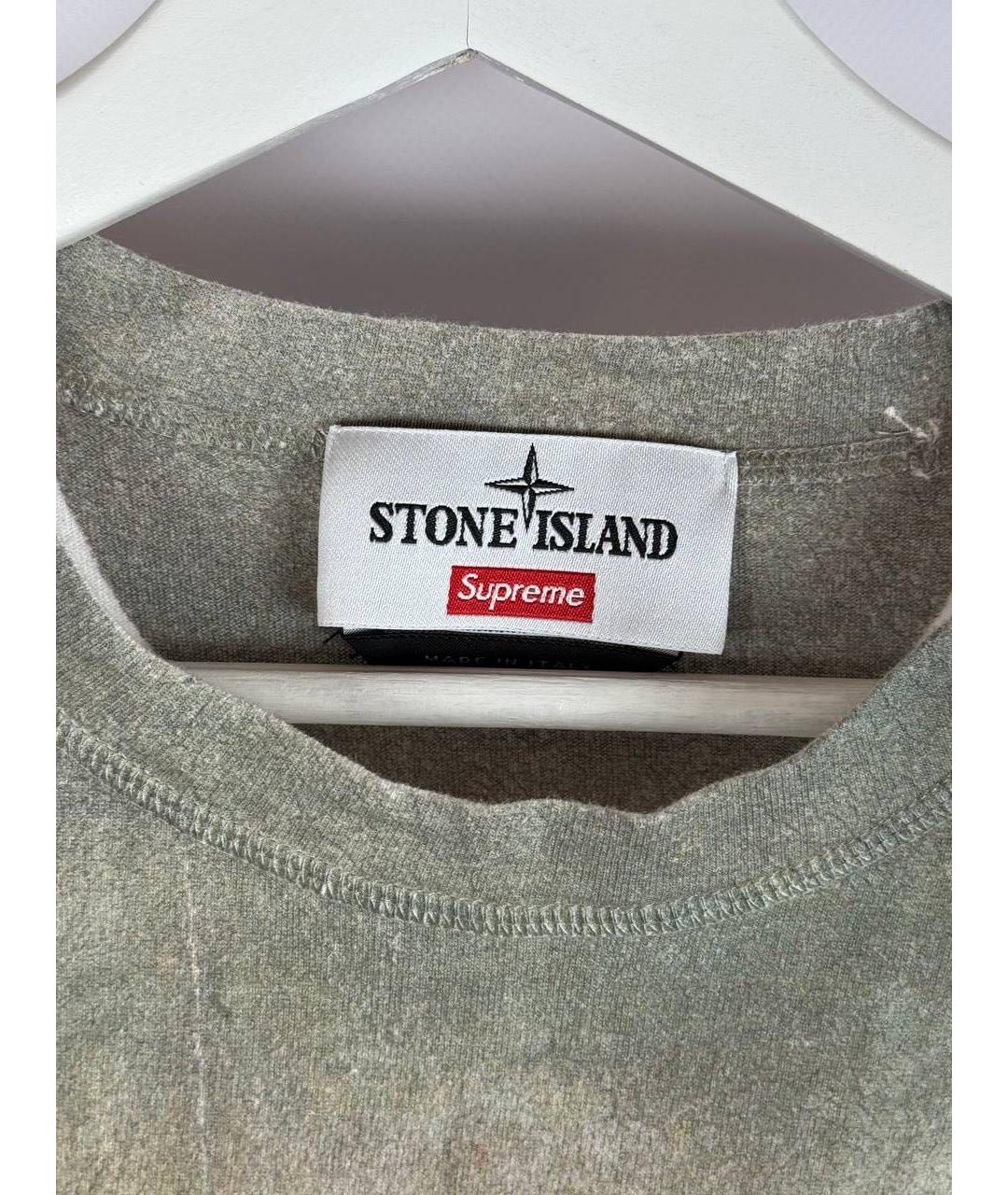 STONE ISLAND Белая хлопковая футболка, фото 5