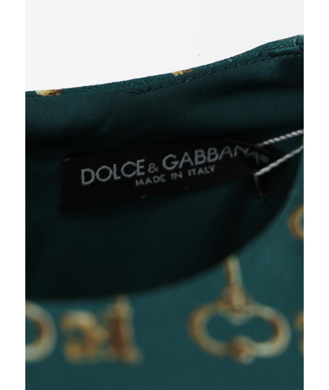 DOLCE&GABBANA Зеленые вискозное коктейльное платье, фото 3