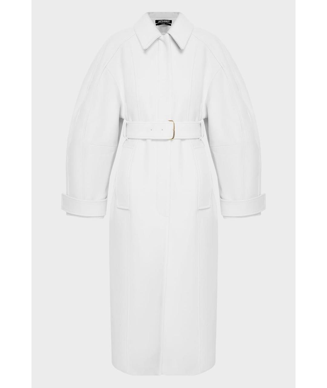 JACQUEMUS Белое шерстяное пальто, фото 6