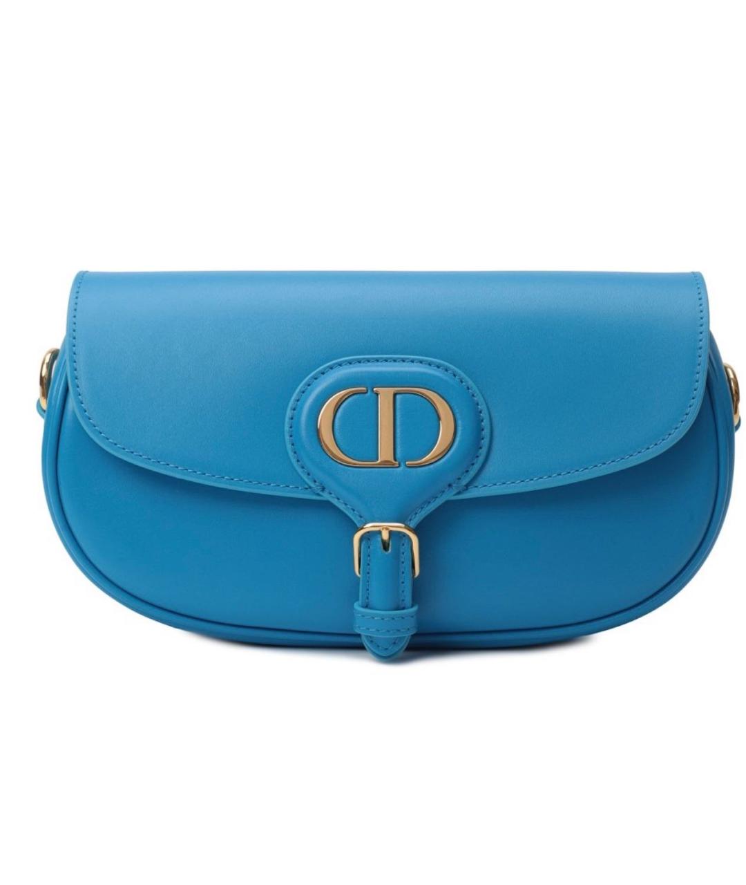 CHRISTIAN DIOR Бирюзовая кожаная сумка с короткими ручками, фото 4
