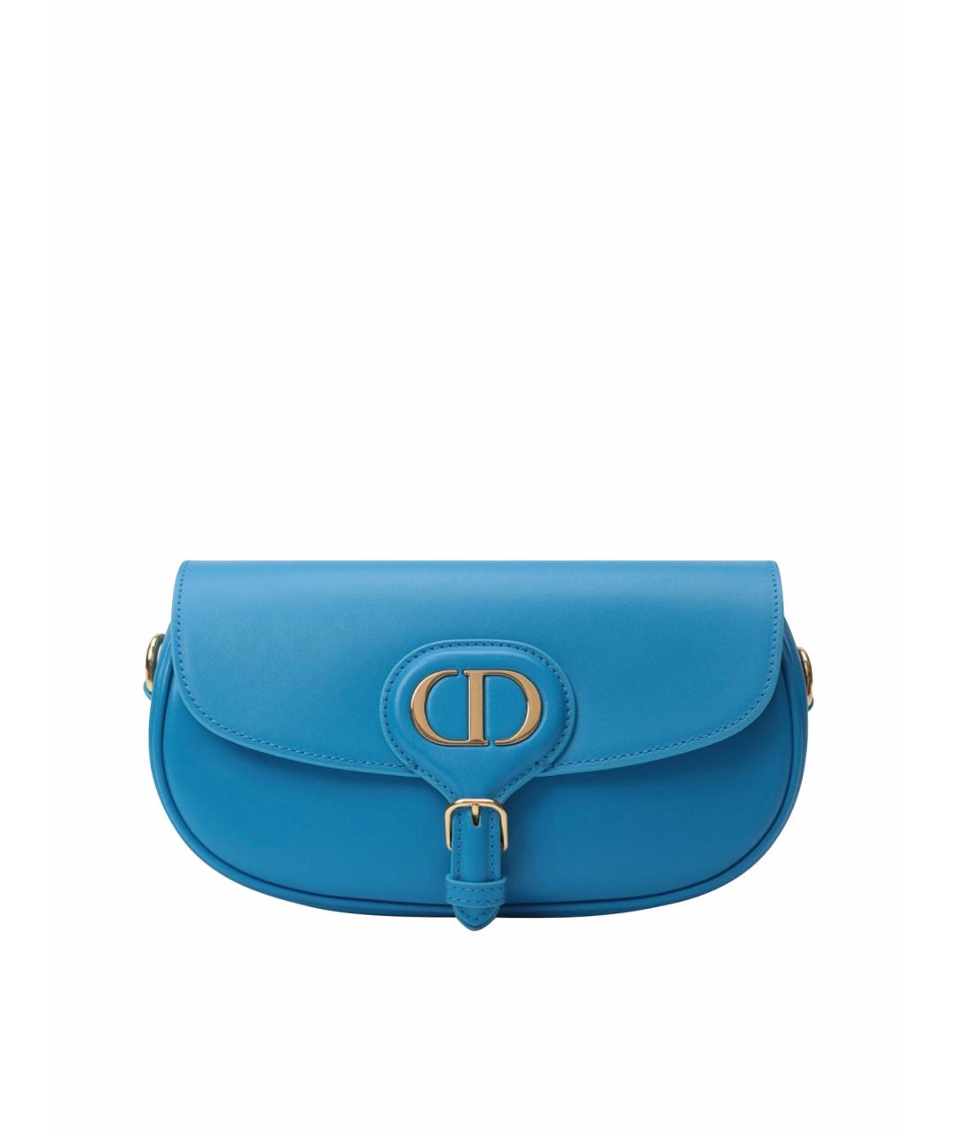 CHRISTIAN DIOR Бирюзовая кожаная сумка с короткими ручками, фото 1